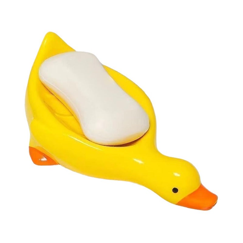 Cute duck-shaped soap dish for bathroom sink, draining and storing soap. - Image 1